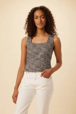 Kinsley Upcycled Top - Navy