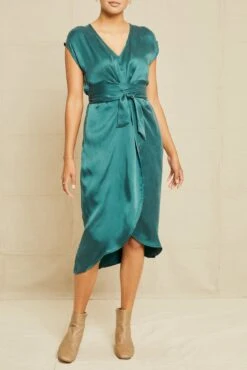 Josie Cottonseed Cupro Dress - Jadeite