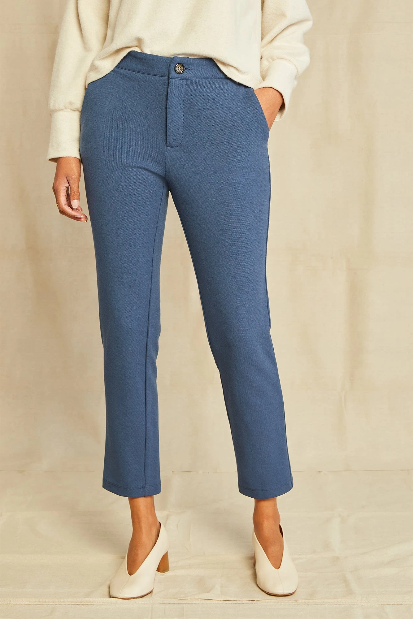 Graziella Ponte Twill Pants - Azure 1 Graziella Ponte Twill Pants - Azure