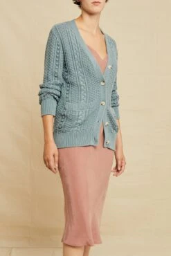 Minka Organic Cotton Cardigan - Blue - ReAmour