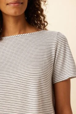 Roxie Reverie Slub Tee - Gigi White Stripe -AGOLDE Shop 0595 Roxie Gigi Stripe White 4