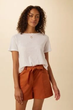 Roxie Reverie Slub Tee - White