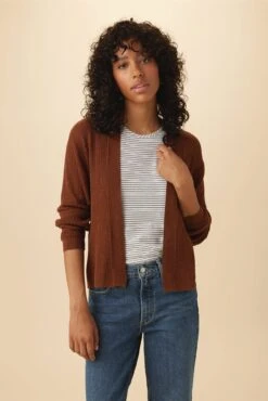 Caroline Flaxen Eco Cardigan - Rust