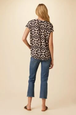 Renata Ecovero Blouse - Ink Flower -AGOLDE Shop 0607 Renata Ink Flower 3
