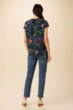 Renata Ecovero Blouse - Stella Floral Navy -AGOLDE Shop 0607 Renata Stella Navy 3