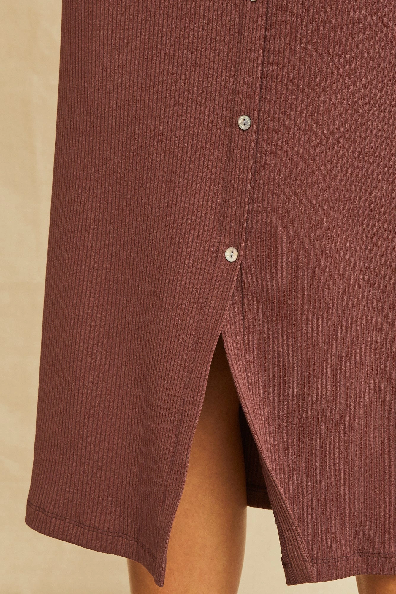 Gadot Paris Rib Skirt - Mocha 3 Gadot Paris Rib Skirt - Mocha - Image 3