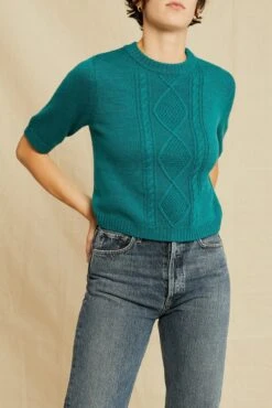 Jude Short Sleeve Wool Sweater - Jadeite - ReAmour