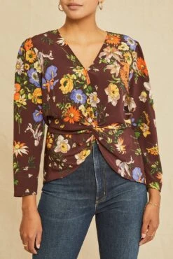 Aviva Washable Silk Blouse - Palermo Print
