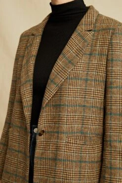 Pippa Wool Blazer - Brown And Teal Plaid -AGOLDE Shop 0664 Pippa Brown Plaid 1100 web 87d9b5f2 a0a5 45ed 994d b47c56c5b707
