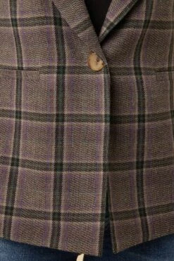 Pippa Upcycled Wool Blazer - Purple Plaid 7 Pippa Upcycled Wool Blazer - Purple Plaid -AGOLDE Shop 0664 Pippa Purple Plaid 4