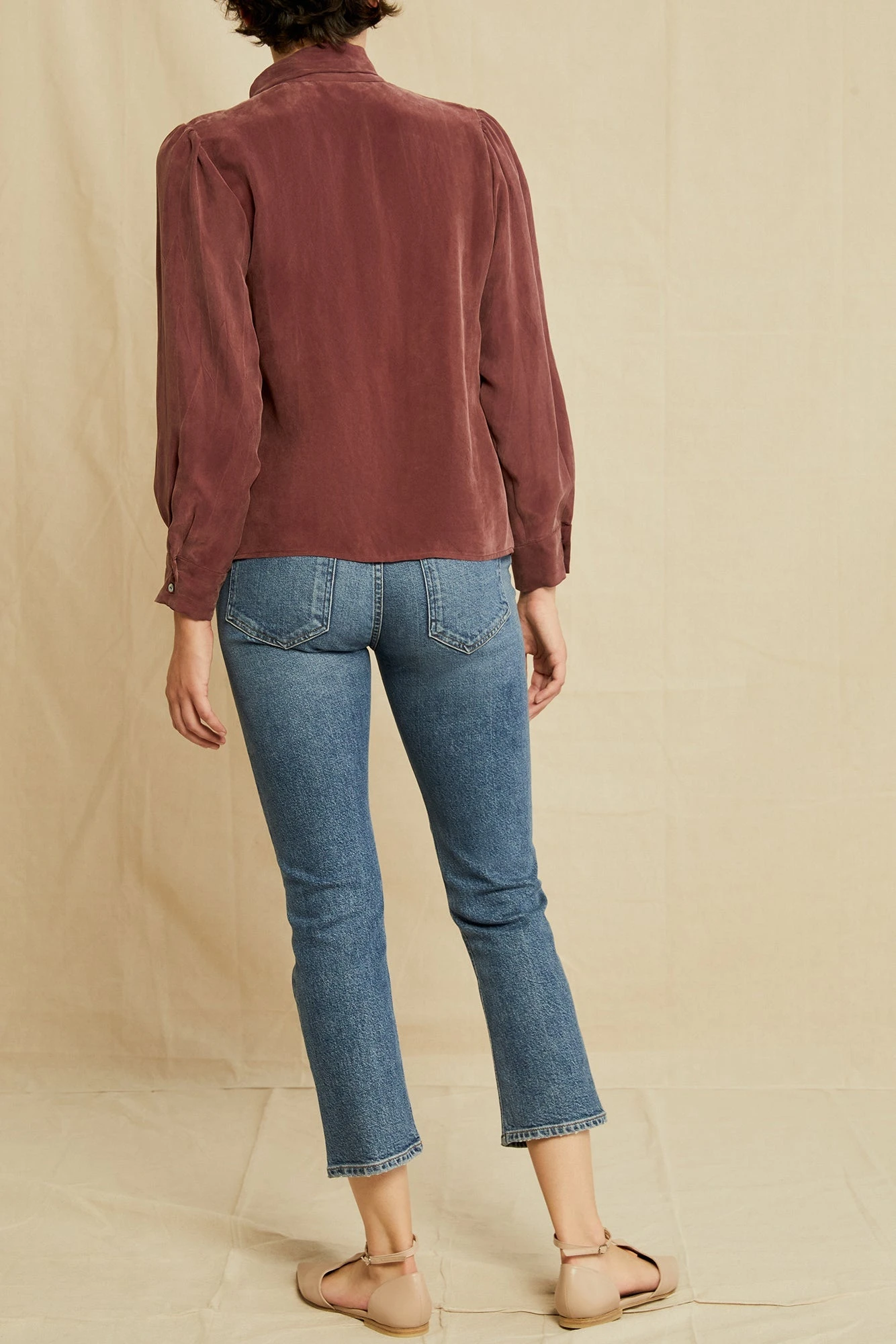 Olivet Cottonseed Cupro Blouse - Mocha 4 Olivet Cottonseed Cupro Blouse - Mocha - Image 4