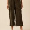 Salice Mixed Cupro Pants - Olive