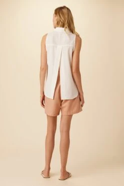 Geena Organic Cotton Blouse - Natural -AGOLDE Shop 0787 Geena Undyed Natural 3