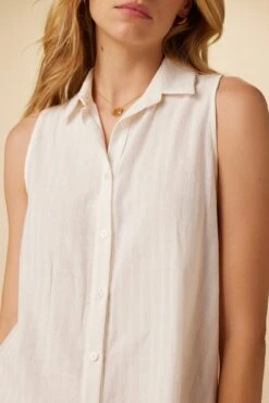 Geena Organic Cotton Blouse - Natural -AGOLDE Shop 0787 Geena Undyed Natural 4