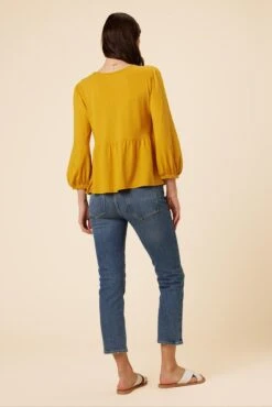 Blake Cotton Slub Blouse - Sunflower -AGOLDE Shop 0808R1 Blake Sunflower 3