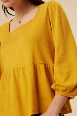 Blake Cotton Slub Blouse - Sunflower -AGOLDE Shop 0808R1 Blake Sunflower 4