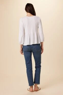 Blake Cotton Slub Blouse - White 6 Blake Cotton Slub Blouse - White -AGOLDE Shop 0808R1 Blake White 3