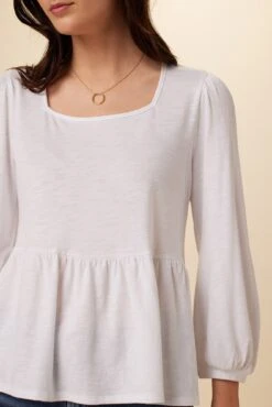 Blake Cotton Slub Blouse - White 7 Blake Cotton Slub Blouse - White -AGOLDE Shop 0808R1 Blake White 4