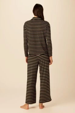 Phillipa Dream Knit Pajama Top - Harbor Black And Soft Pink -AGOLDE Shop 09 0235 Philipa Harbor Black and Soft Pin 3