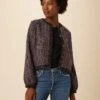 Faustine Upcycled Jacket - Purple Black Boucle