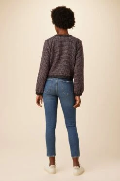 Faustine Upcycled Jacket - Purple Black Boucle -AGOLDE Shop 10038 Faustine Purple Black Boucle 3