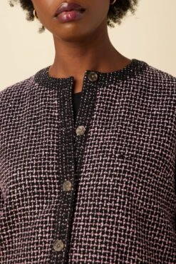 Faustine Upcycled Jacket - Purple Black Boucle -AGOLDE Shop 10038 Faustine Purple Black Boucle 4