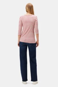 Francoise 3/4 Sleeve Dream Knit Tee - Raspberry Stripe 6 Francoise 3/4 Sleeve Dream Knit Tee - Raspberry Stripe -AGOLDE Shop 1005R1 34 Francoise Raspberry Stripe 3
