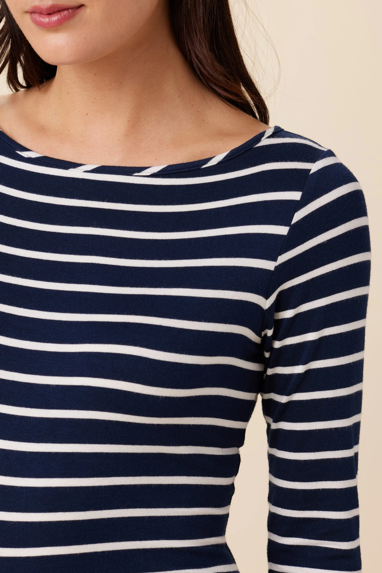 Francoise 3/4 Sleeve Dream Knit Tee - Basque Stripe 4 Francoise 3/4 Sleeve Dream Knit Tee - Basque Stripe - Image 4