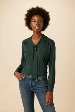 Aster Dream Knit Blouse - Darkest Spruce