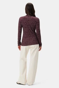 Lux Viscose Knit Turtleneck - Doucet Dot Vineyard 6 Lux Viscose Knit Turtleneck - Doucet Dot Vineyard -AGOLDE Shop 10087 Lux Viscose Doucet Dot Vineyard 3