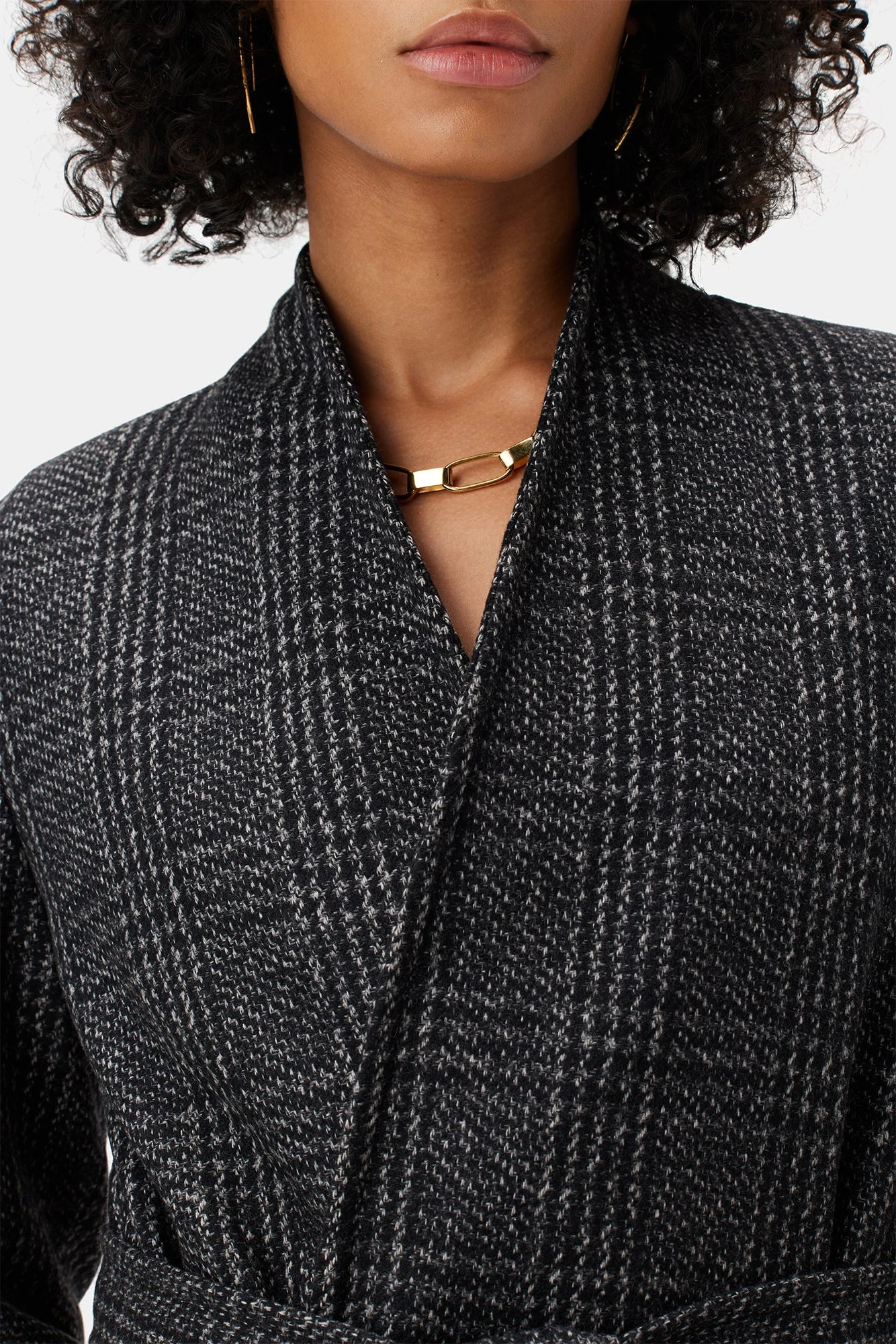 Zuly Wool Twill Coat - Black Grey Plaid 5 Zuly Wool Twill Coat - Black Grey Plaid - Image 5