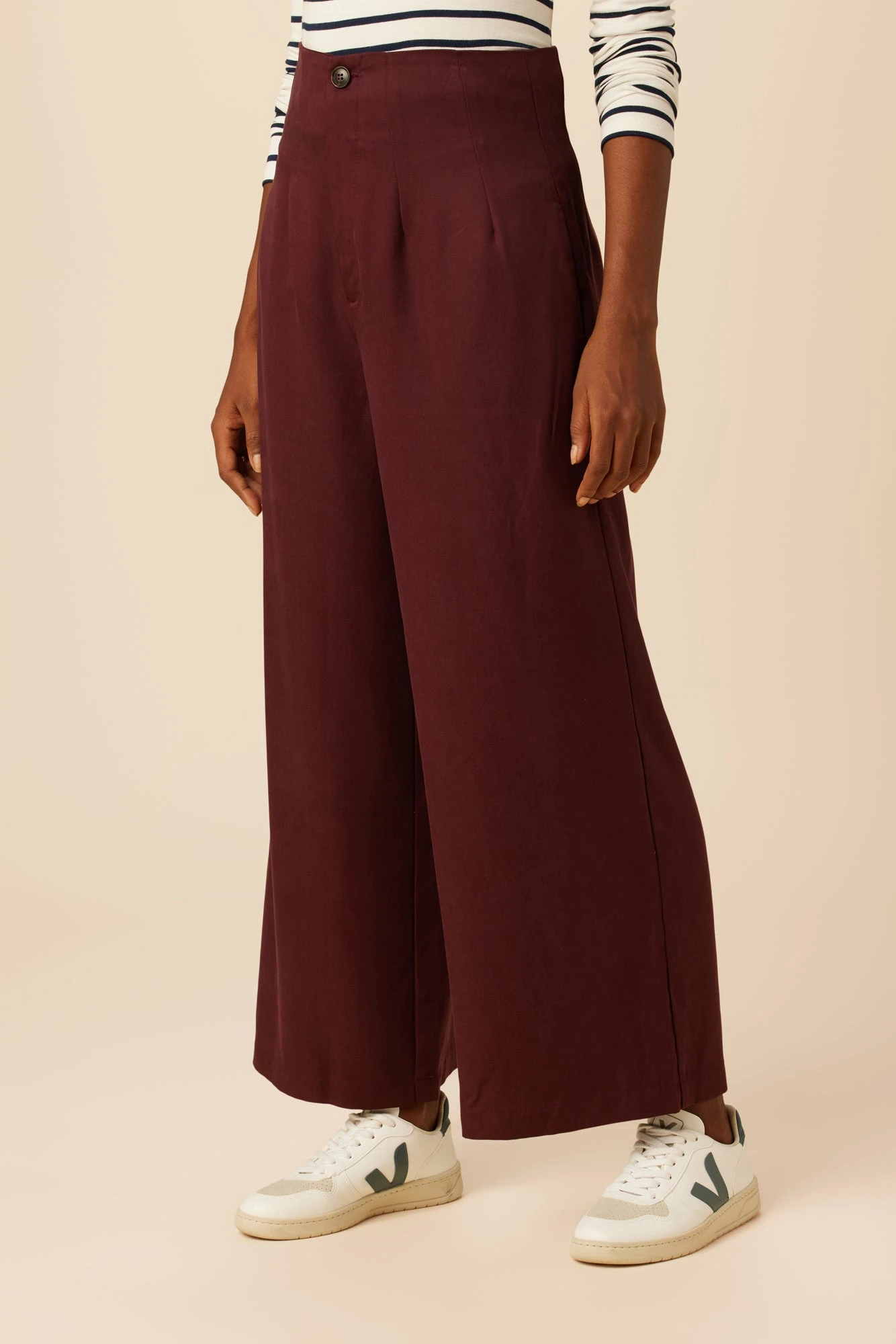 Theo Tencel Twill Pant - Wine 3 Theo Tencel Twill Pant - Wine - Image 3