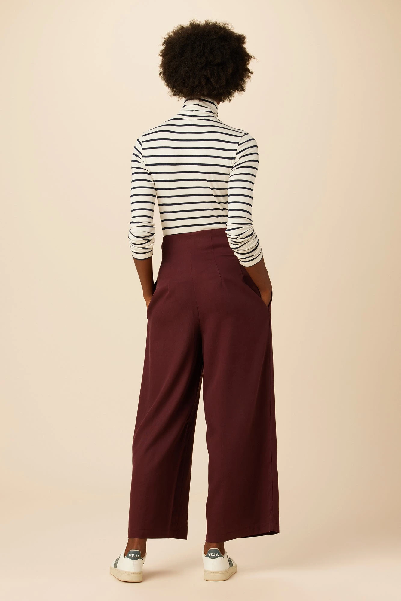 Theo Tencel Twill Pant - Wine 4 Theo Tencel Twill Pant - Wine - Image 4