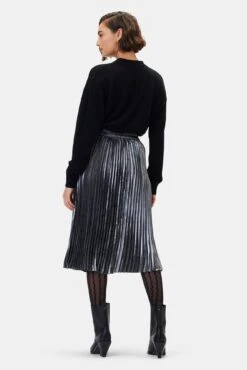 Blaze Skirt - Pewter 8 Blaze Skirt - Pewter -AGOLDE Shop 10108 Blaze Pleated Pewter 3