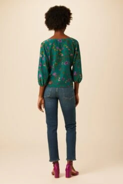 Linnea Washable Silk Top - Genoa Floral -AGOLDE Shop 10115 Linnea Genoa Floral 3