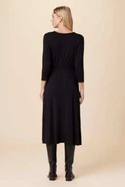 Olive 3/4 Sleeve Dream Knit Dress - Black -AGOLDE Shop 10128 34 Slv Olive Black 3