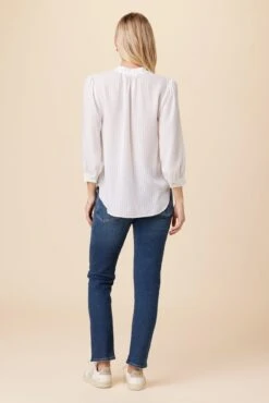Charlotte 3/4 Sleeve Tencel Blouse - White 7 Charlotte 3/4 Sleeve Tencel Blouse - White -AGOLDE Shop 10141 Charlotte Tencel White 3