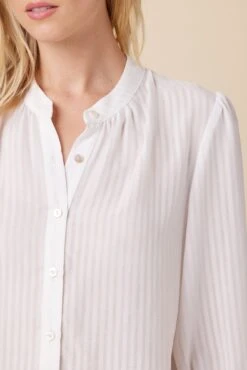 Charlotte 3/4 Sleeve Tencel Blouse - White 8 Charlotte 3/4 Sleeve Tencel Blouse - White -AGOLDE Shop 10141 Charlotte Tencel White 4