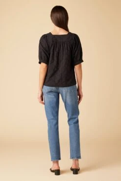 Edith Upcycled Eyelet Blouse - Black -AGOLDE Shop 10146 Edith Eyelete Black 3
