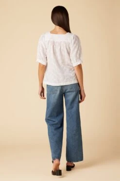 Edith Upcycled Eyelet Blouse - White -AGOLDE Shop 10146 Edith Eyelete White 3