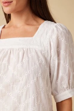Edith Upcycled Eyelet Blouse - White -AGOLDE Shop 10146 Edith Eyelete White 4