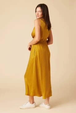Olive Cupro Midi Dress - Gold -AGOLDE Shop 10151 Olive Cupro Gold 2
