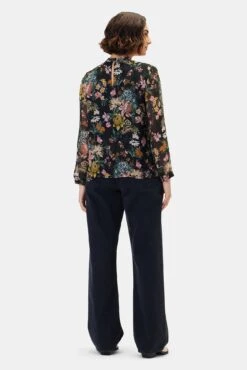 Jeanne Chiffon Blouse - Rosalind Floral Black 7 Jeanne Chiffon Blouse - Rosalind Floral Black -AGOLDE Shop 10155 Jeanne Chiffon Rosalind Floral Black 3