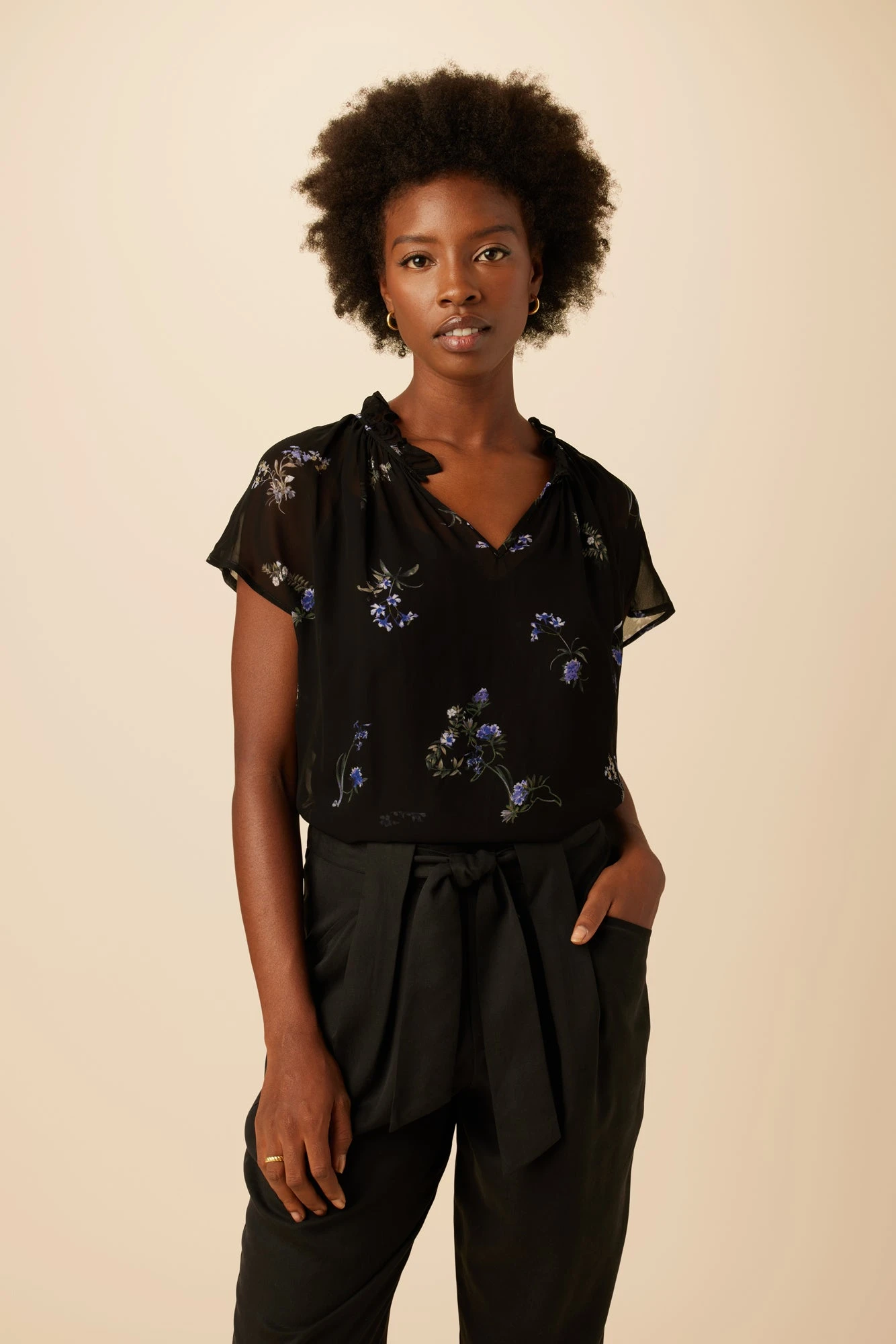 Maisie Chiffon Blouse - Nahlia Floral 1 Maisie Chiffon Blouse - Nahlia Floral