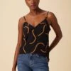 Barlow Washable Silk Cami - Waves Caramel
