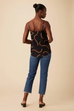 Barlow Washable Silk Cami - Waves Caramel 6 Barlow Washable Silk Cami - Waves Caramel -AGOLDE Shop 10163 Barlow Silk Waves Caramel 3