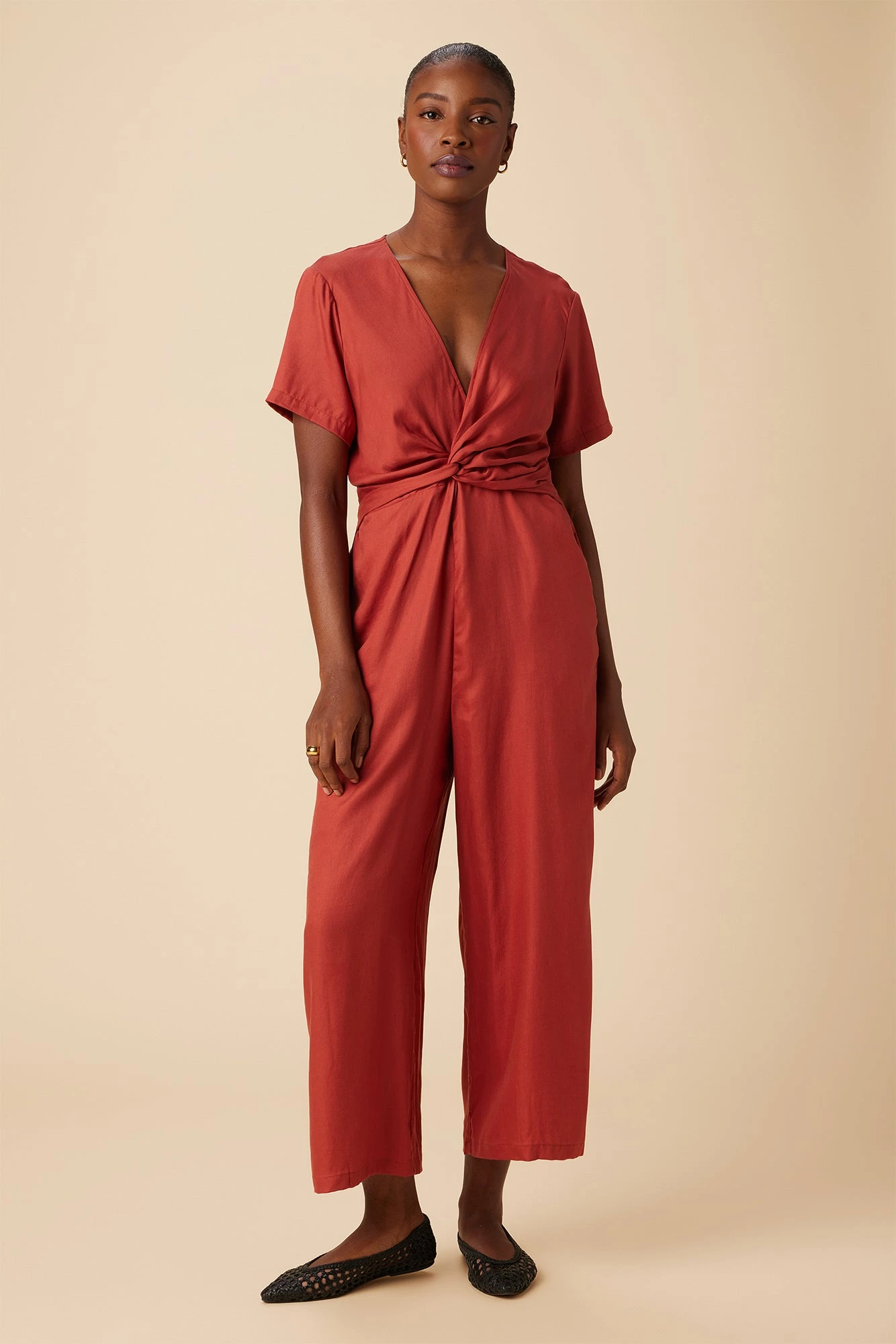 Fantasia Tencel Jumpsuit - Red Clay 1 Fantasia Tencel Jumpsuit - Red Clay