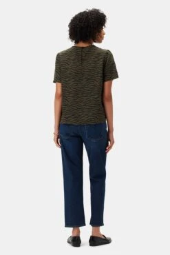 Odilia Washable Silk Blouse - Zebra Green Black 7 Odilia Washable Silk Blouse - Zebra Green Black -AGOLDE Shop 10175 Odilia Silk Zebra Green Black 3