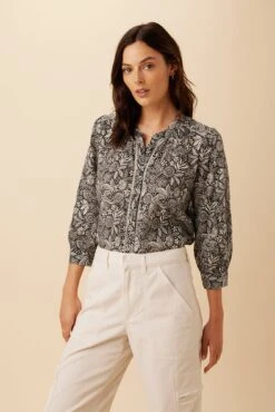 Charlotte Organic Cotton Blouse - Nina Black