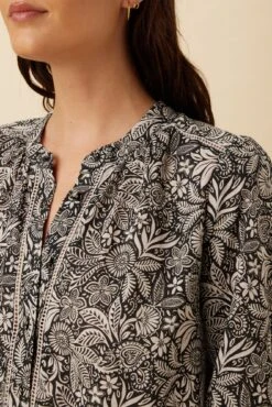 Charlotte Organic Cotton Blouse - Nina Black -AGOLDE Shop 10179 Charlotte Cotton Nina Black 4